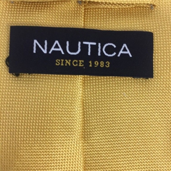 Mens Nautica Yellow Gold 100% Silk Tie - Picture 3 of 6
